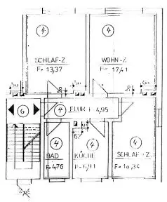 17309 Staven - 3 Zimmer Wohnung - Mietobjekt - Grundriss